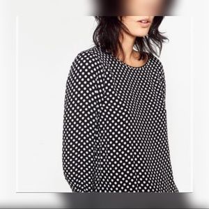 ❌SOLD❌ NWOT Zara Black & White Polka Dot Blouse